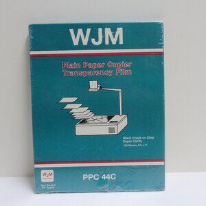 100 Sheets 8 1/2" x 11" WJM Plain Paper Copier Transparency Film Black Image